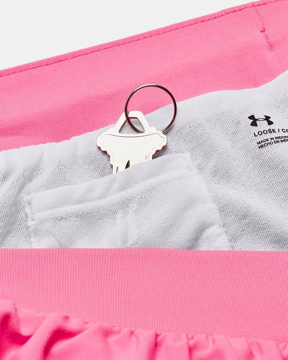 Damen UA Fly-By 2.0 Shorts, Pink, pdpMainDesktop image number 4